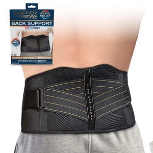 Copper Fit RAPID RELIEF Back Support Brace Hot/Cold Gel Pack One Size Fits Most - Imagen 1 de 10