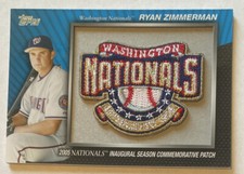 2010 Topps Manufactured Commemorative Patch Ryan Zimmerman # MCP - 38 Patch