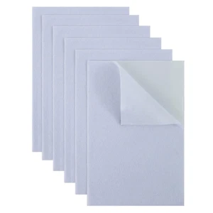Haofeijh White Felt Fabric,6Pcs Self Adhesive Felt Sheet,Self-Adhesive Fabric Li - Picture 1 of 12