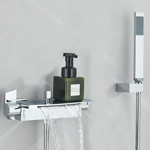Grifo de bañera cromado juego de ducha cascada grifo mezclador bañera - Imagen 1 de 16