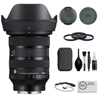 Sigma 24-70mm f/2.8 DG DN II Art Lens |Sony E + 82mm Filters + Photo Kit + Cloth - Image 1 of 4