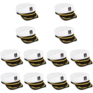 VALICLUD 12 Captain Yacht Boat Hat Sailor Hat Embroidered Hats Adjustable Party! - Picture 1 of 9