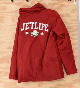 Chaqueta JET LIFE con Capucha Court COACH Impermeable Para Hombre Grande Rosa Logo - Imagen 1 de 12