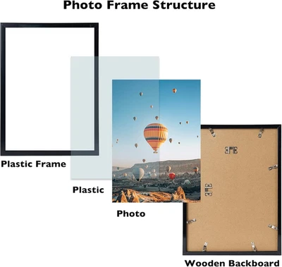 13X15相框黑色适用于壁挂,墙面安装水平或垂直 — 第 1/4 张图片