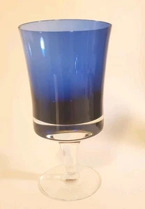 Ancien grand verre à vin Denby Mirage bleu cobalt 6,5" 9 en stock - Photo 1/7
