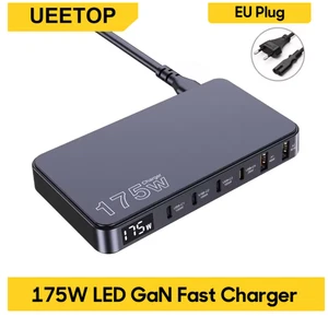Ueetop Chargeur 175W GaN 6 Ports USB-C/A PD 100W LED pour MacBook iPhone - Photo 1/13