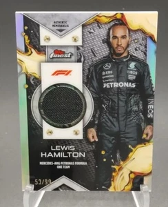🔥Lewis Hamilton 2024 F1 TOPPS FINEST LIQUID GOLD RELIC Suit #/99 Ferrari 🔥 - Picture 1 of 2