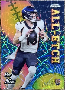 2024 Topps Chrome Bo Nix All-Etch Lazer Refractor Rookie #CAE-BN Broncos - Imagen 1 de 2