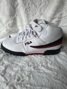Fila 3VF80117 Big Kids Original Fitness White Red Blue Hi Top Athletic Shoe 6 - Picture 1 of 6