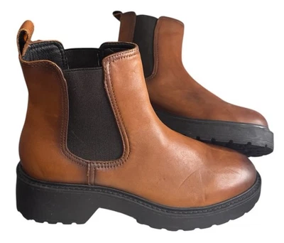 Steve Madden Trap Chelsea Bota de Cuero Talla 10 Marrón EE. UU. Foto 1 de 4