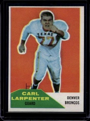 1960 Fleer Football Set Break #60 Carl Larpenter, Ex/Nm - Image 1 of 2
