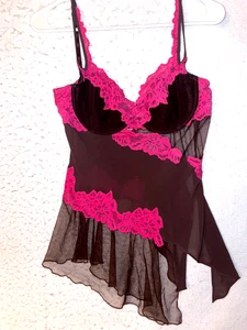 Victoria's Secret Negligee Nachthemd Slip Push Up Spitze Babydoll 36C Dessous sexy Vintage - Bild 1 von 4