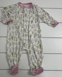 Girls MAGNETIC ME Sz 3 6m One Piece Footed Sleeper Coverall Floral Pink - Picture 1 of 5