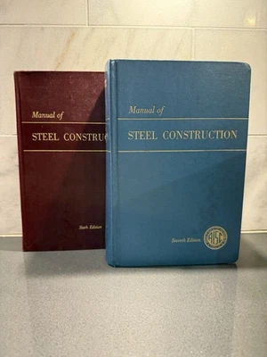 Manual of Steel Construction Sixth & Seventh Editions 1967 1970 w/ Supp 1 - Image 1 of 4