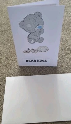 Handmade Tatty Teddy New Baby Blank Card. - Image 1 of 4