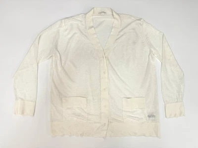 Cárdigan suéter grande Cos de lino marfil de gran tamaño Foto 1 de 4