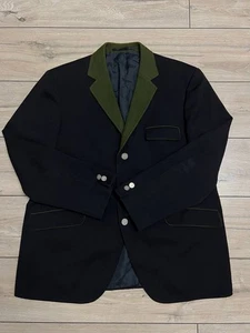 Hombres Tofana Janker Loden Chaqueta de Lana Nacional Blazer Negro talla 28 46 pulgadas Oktoberfest - Imagen 1 de 13