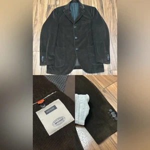 Montedoro Giacco Corduroy Cotton Mocha Brown 3 Button Blazer Suit Jacket Size 52 - Picture 1 of 17