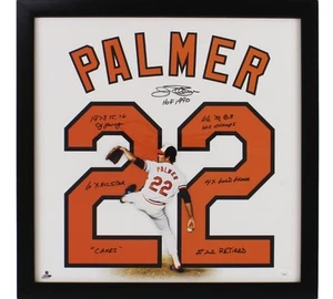 Jim Palmer Signed Baltimore Orioles Framed 18×18 White Print 22 Photo w/ 7 Insc. - Picture 1 of 3