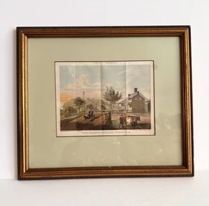 Litografía 1866 impresión de Nueva York Kingsbridge Road cerca de Dykman granja enmarcada - Imagen 1 de 11