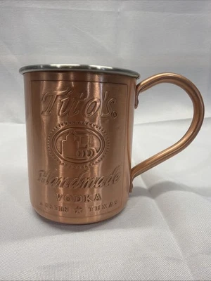 Titos Handmade Vodka Solid Copper Mug Cup Austin Texas Moscow Mule - Image 1 of 4