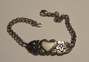 James Avery nicht mehr produziert 925 Sterlingsilber Herzen & Blumen Armband 7" lang  - Bild 1 von 12