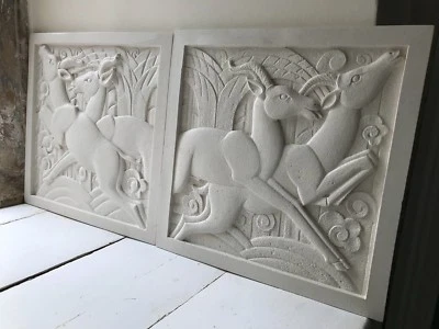 Pair of Art Deco Sculpted Plaques - 1x Right Hand & 1x Left Hand - Image 1 of 4