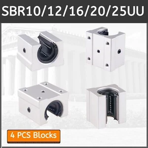 4pcs SBR10UU SBR12UU SBR16UU SBR20UU SBR25UU Open Linear Bearing Slide Block - Picture 1 of 17