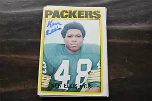 TARJETA AUTOGRAFIADA KEN ELLIS GREEN BAY PACKERS 1972 TOPPS - Imagen 1 de 1