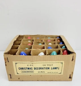 Vintage 20 Assorted Christmas Holiday Multi Colored Light Bulbs C 9 1/4 - Picture 1 of 6