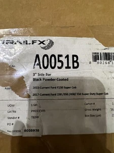Trailfx A0051B 3" Black Powder Coated Side Bar - Picture 1 of 3