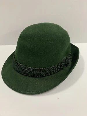 Винтажная зеленая 100% шерстяная шляпа Franz Scherzer Hutgeschaft Salzburg Austria Germany - Изображение 1 из 4