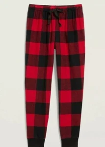 NWT Wmn's Old Navy Flannel Jogger PJ Pants Red Blk Buffalo Plaid XLARGE XL TALL - Picture 1 of 1