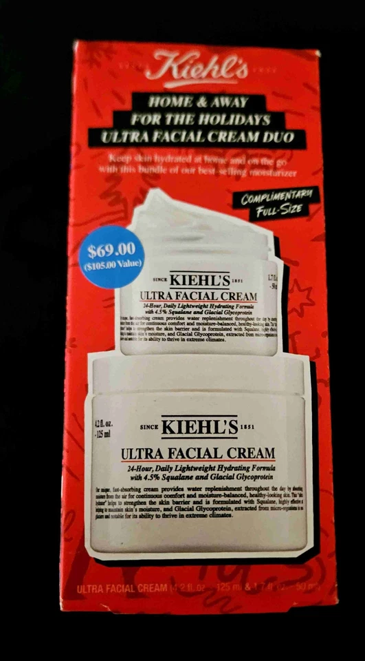 Kiehls Ultra Facial Cream Home Away Set 1.7 4.2oz Sizes