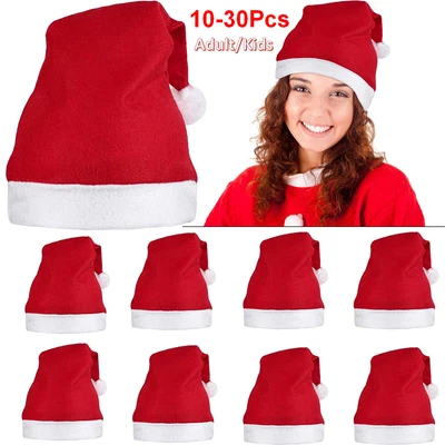 Christmas Party Adult Santa Hat Red And White Xmas Cap for Santa Claus Gift - image 1 of 4