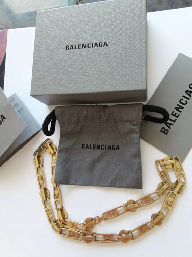 BALENCIAGA COLLANA BALENSIAGA metallo VIENI con SCATOLA sacchetto antipolvere originale 19 pollici