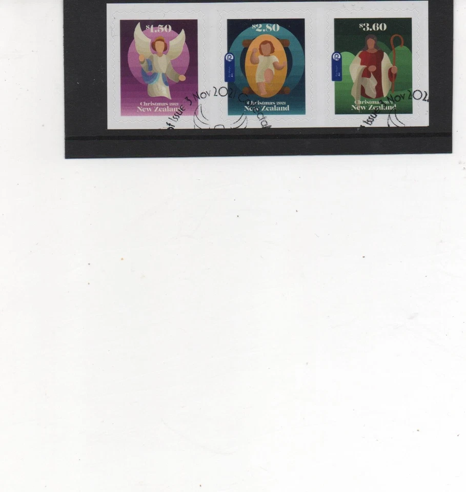 New Zealand Stamps 2021 Christmas set of3 Self Adhesive strip very fine used FDI - Image 1 of 1
