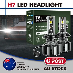 For AUDI Q7 2006 - 2011 H7 High Low Beam LED Headlight Globes 6000K White 2x - Picture 1 of 24