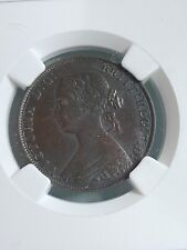 1864 Half Penny Bronze Low Mintage  Victoria Slabbed XF 45 Bn Rotation Error 