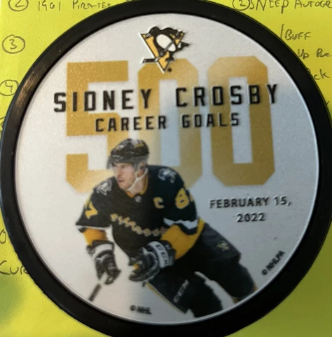 Sidney Crosby Pittsburgh Penguins 500 Goals 3-D Engraved Puck w/Embossed Finish Cover