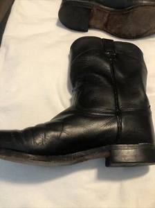 Justin Vintage Classic Black Roper Style 3133 Cowboy Boots Mens Size 9.5 D - Imagen 1 de 17