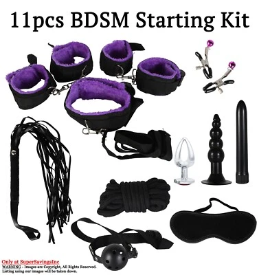 Juego de 11 piezas de cuerdas de esclavitud erótica de sujeción juegos BDSM juguetes sexuales para diversión en pareja Foto 1 de 4