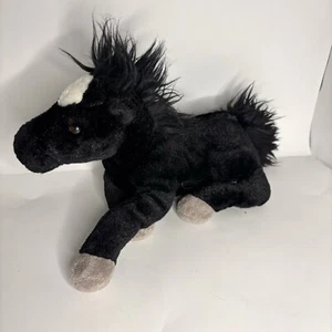 Peluche pupazzo Aurora cavallo pony nero 13" stella bianca morbido - Foto 1 di 7