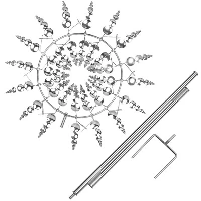 Nuevo Molino de Viento Cinético Mágico Energía Eólica Metal Giratorio Exterior Jardín Decoración Foto 1 de 4