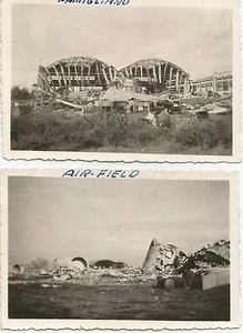 Bombardierte beschädigte Hänger & Flugplatz bei Pamigliano, Italien (2) 40er Jahre Original Fotos - Bild 1 von 1