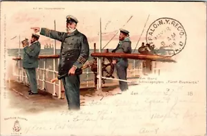 Hamburg American Line S.S. AMERIKA OCEAN LINER 1899 Captain POSTCARD JC10 - Picture 1 of 2