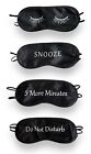 Set Of 4 Sleep Masks Closed Eyes Kiss Me Nope Offline Black