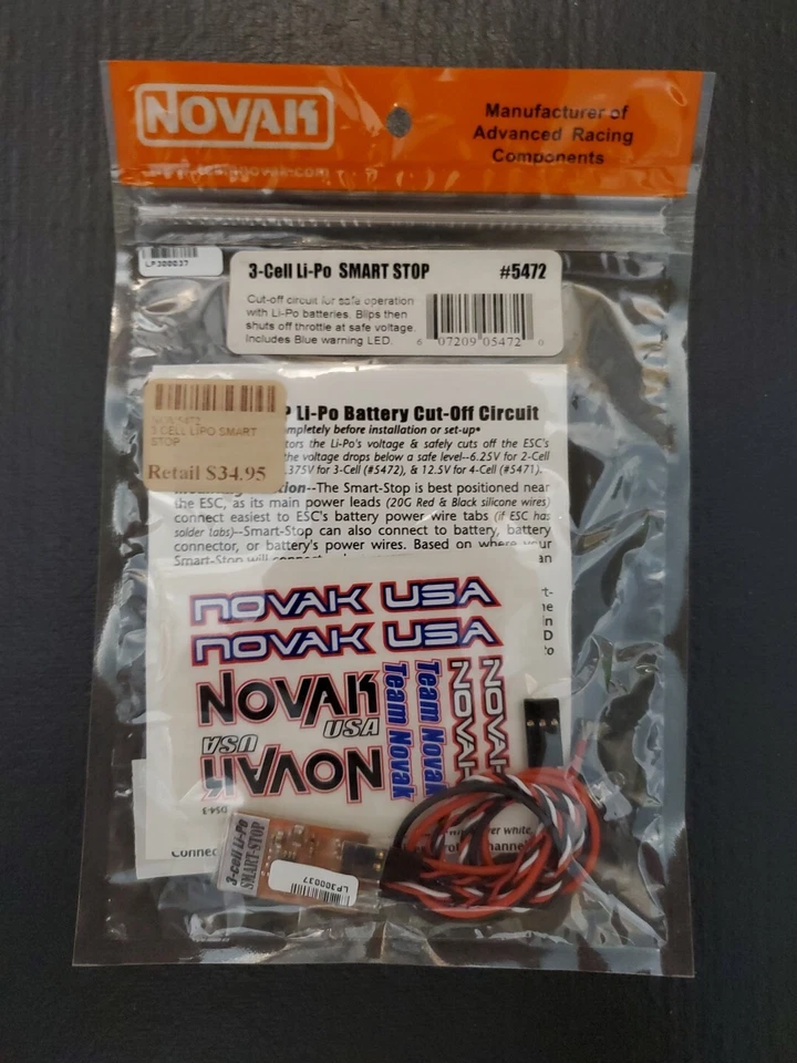 Team Novak R/C 3-Cell Li-Po Smart-Stop Cut Off Circuit Module LED 5472
