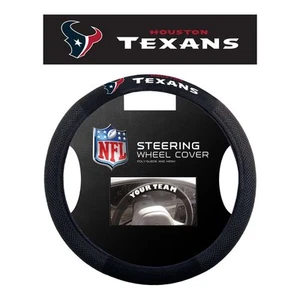 NFL Houston Texans Poly-Suede on Mesh Steering Wheel Cover by Fremont Die - Picture 1 of 3
