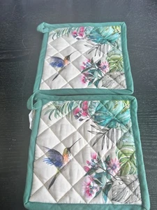 (2) Maison d' Hermine "Hummingbirds" pot holders NWOT - Picture 1 of 9